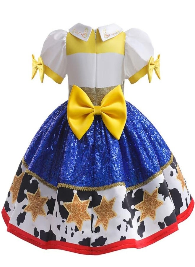 Lgandpg Jessie Costume for Little Girls Cowgirl Sequins Dress with Hat Red - Image 2